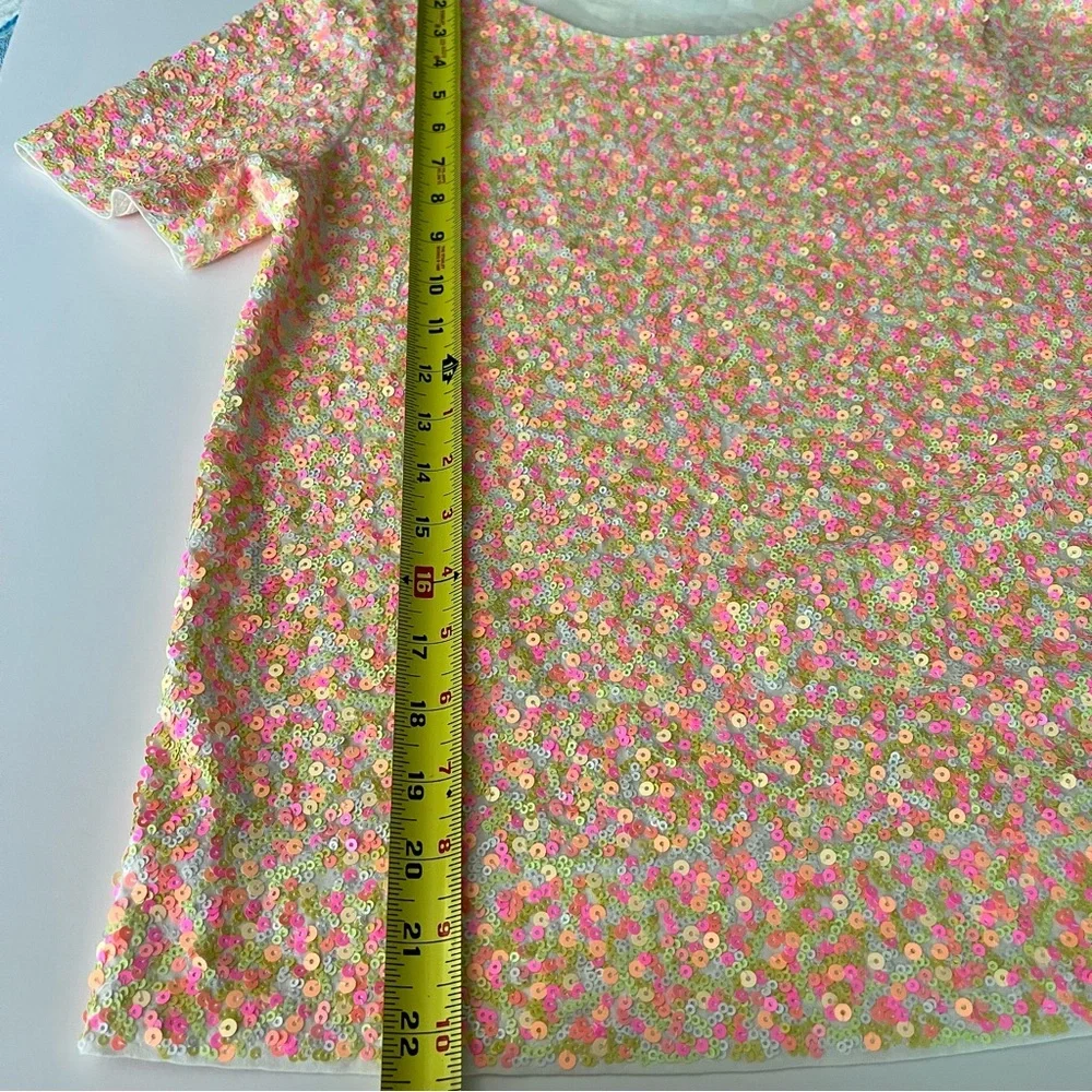 j.Crew•neon sequin blouse•Sz XS